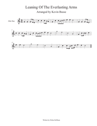 Book cover for Leaning Of The Everlasting Arms (Easy key of C) - Alto Sax