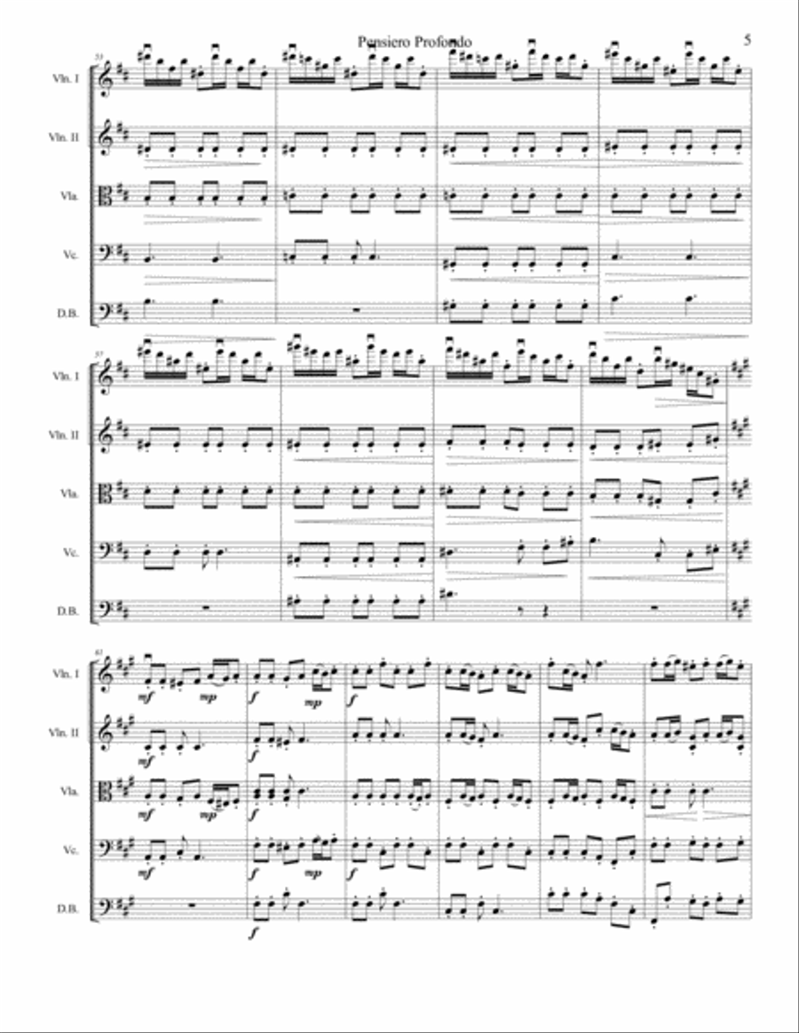 Pensiero Profondo String Quartet scores gallery preview page 5