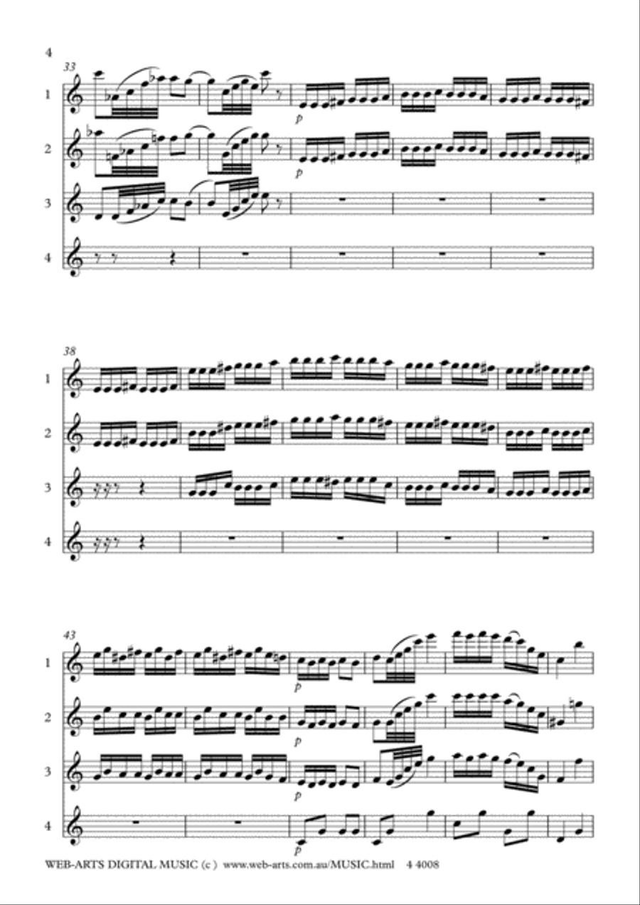 DANCE of the FLUTES from Nutcracker Suite for 4 flutes - TSCHAIKOVSKY Flute Quartet scores gallery preview page 4