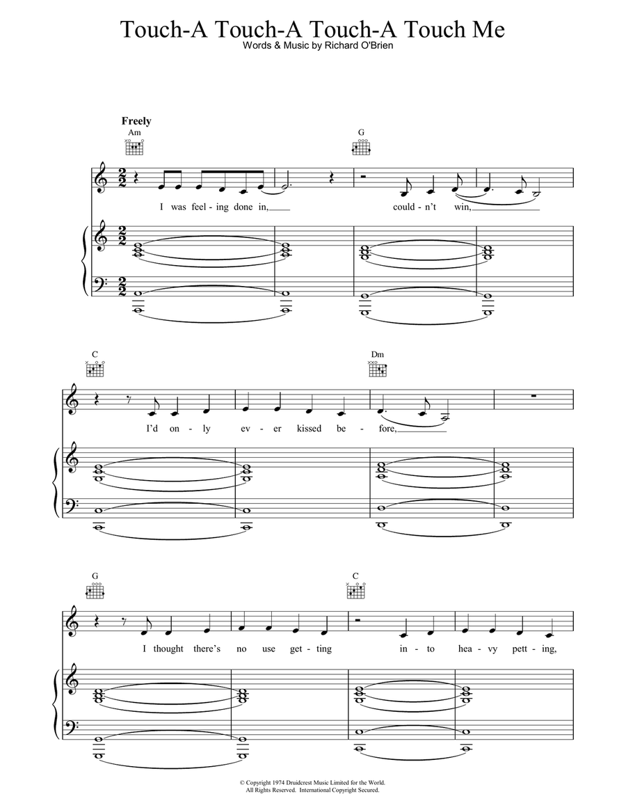 Touch-A, Touch-A, Touch-A, Touch Me Guitar scores gallery preview page 1