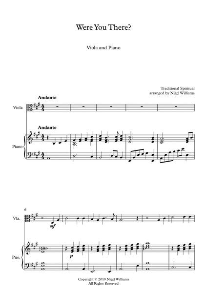 Were You There? for Viola and Piano image number null