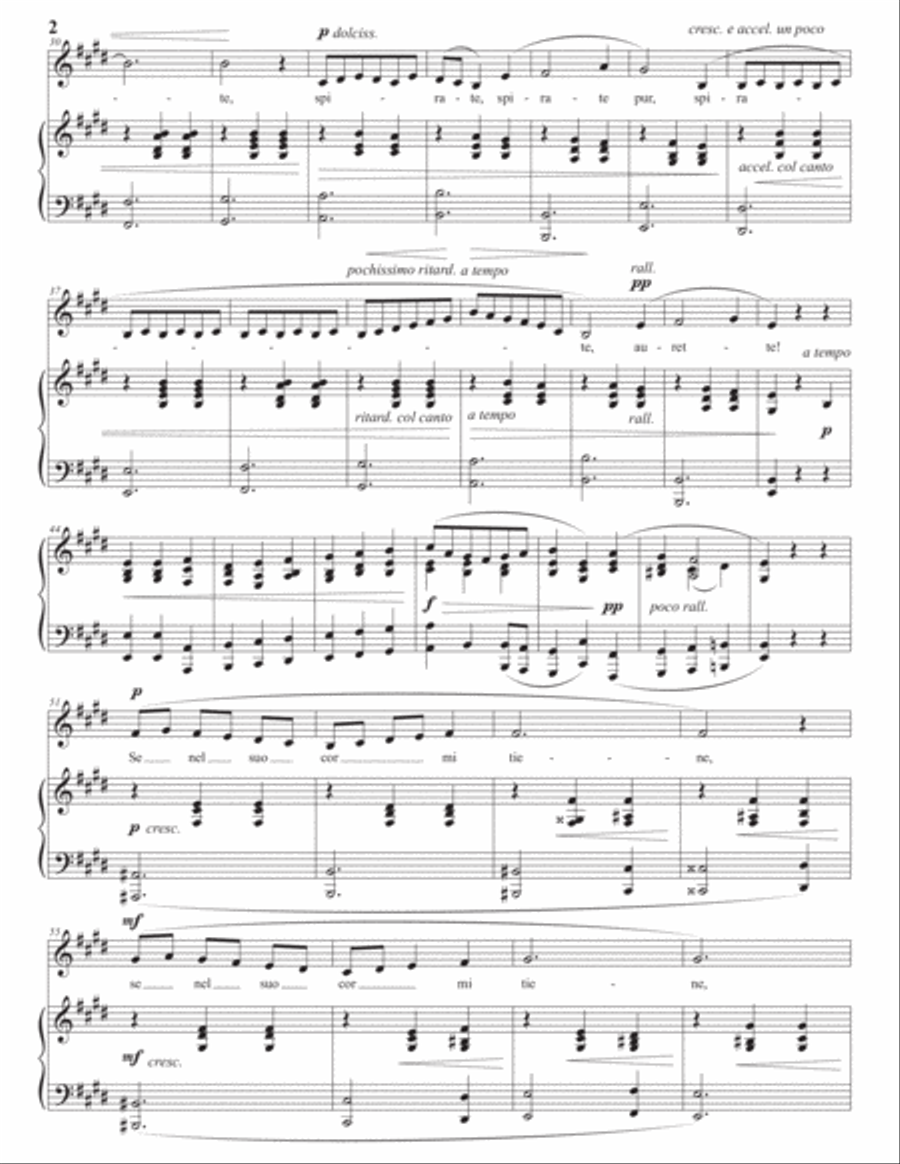 DONAUDY: Spirate pur, spirate (transposed to E major) Voice scores gallery preview page 3