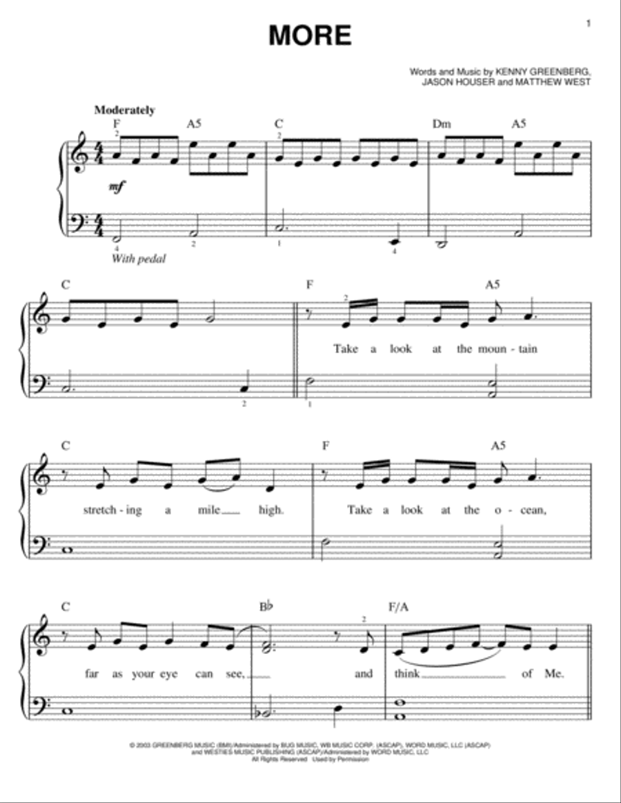 More More Easy Piano scores gallery preview page 1