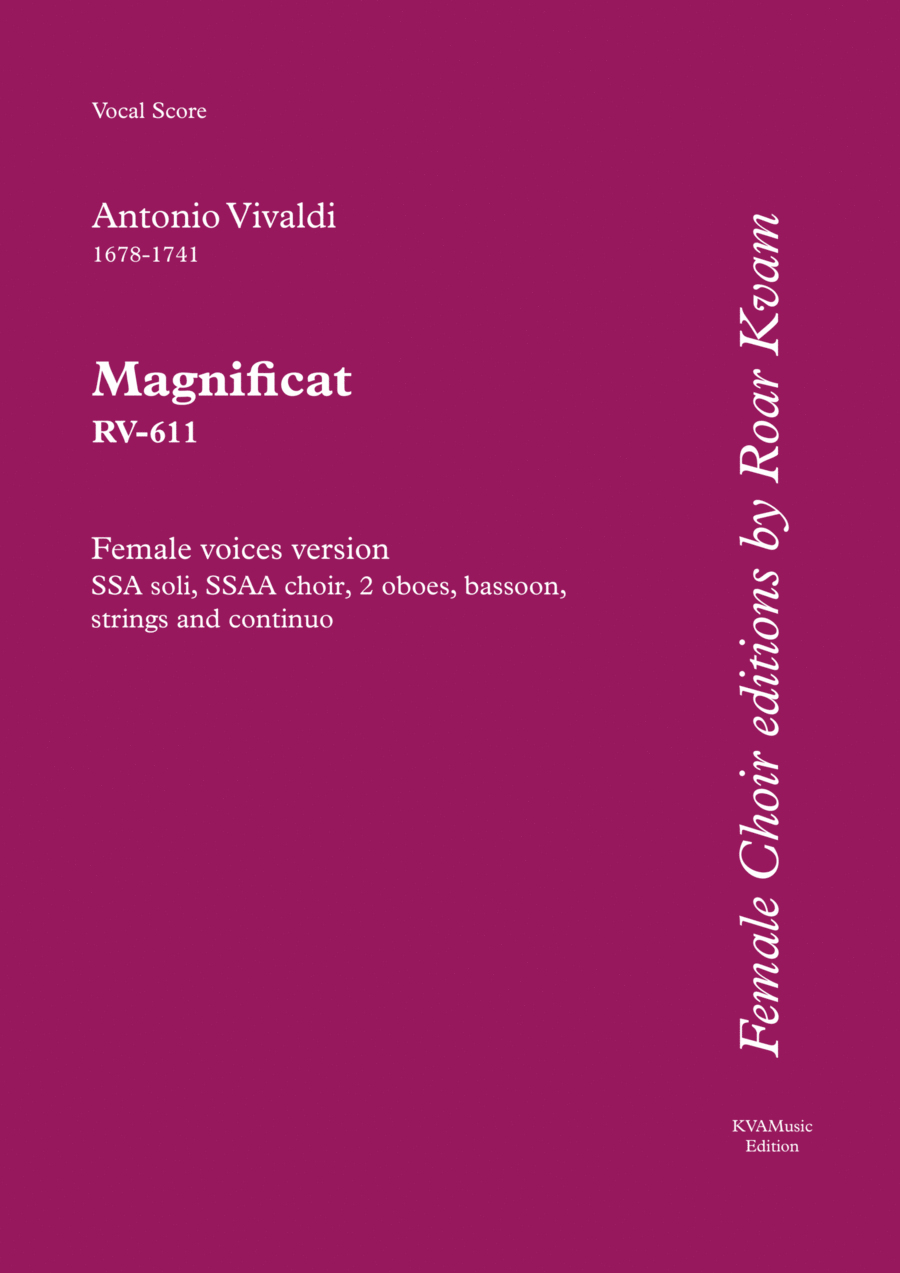 Vivaldi: Magnificat in G minor RV611, (SA soli, SSAA choir, vocal score) SSAA scores gallery preview page 1