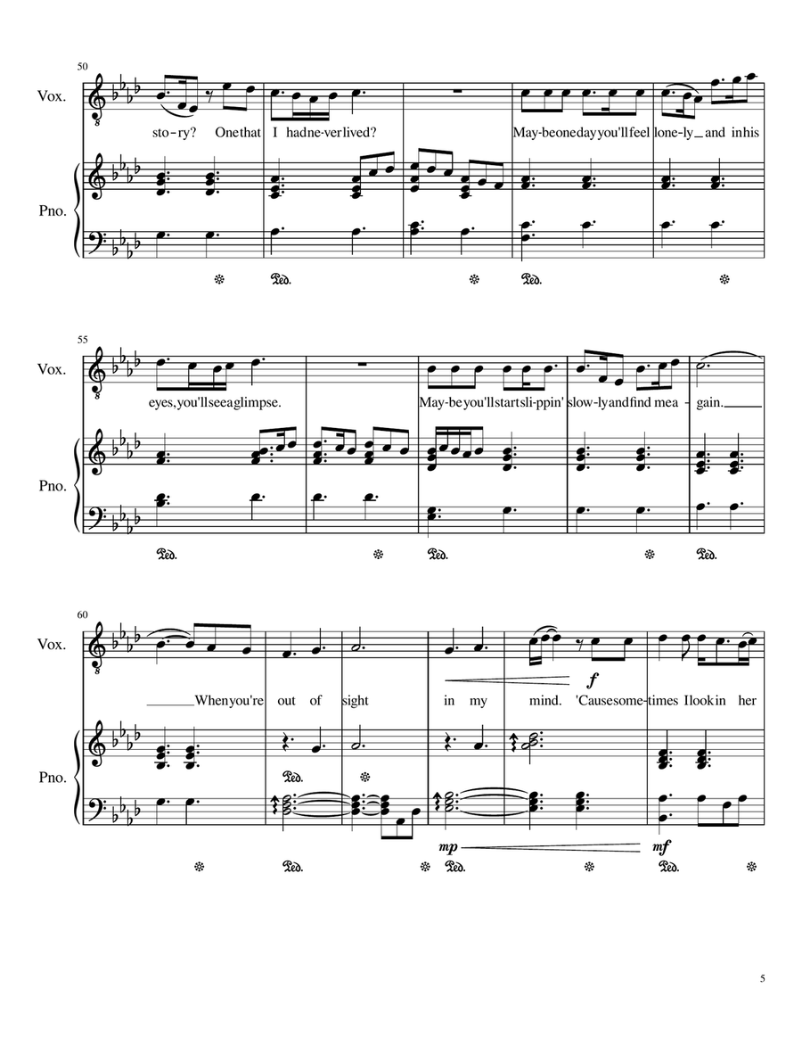 Glimpse Of Us Glimpse Of Us Piano, Vocal scores gallery preview page 5