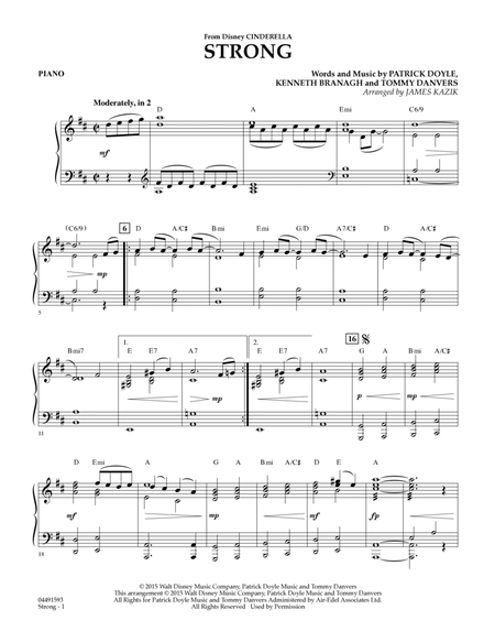 Strong (from the Motion Picture Cinderella) (arr. James Kazik) - Piano