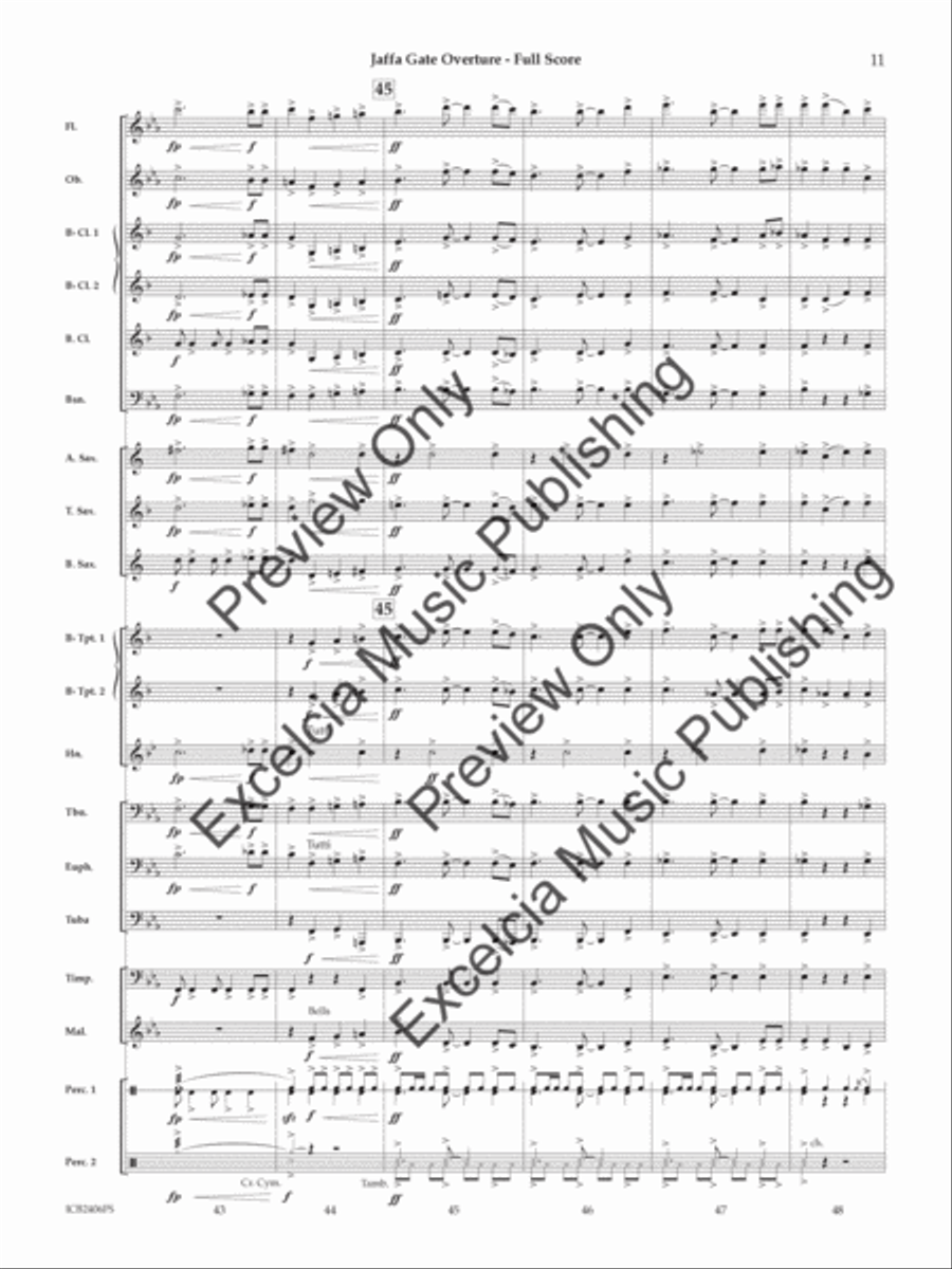 Jaffa Gate Overture (Score) Concert Band scores gallery preview page 12