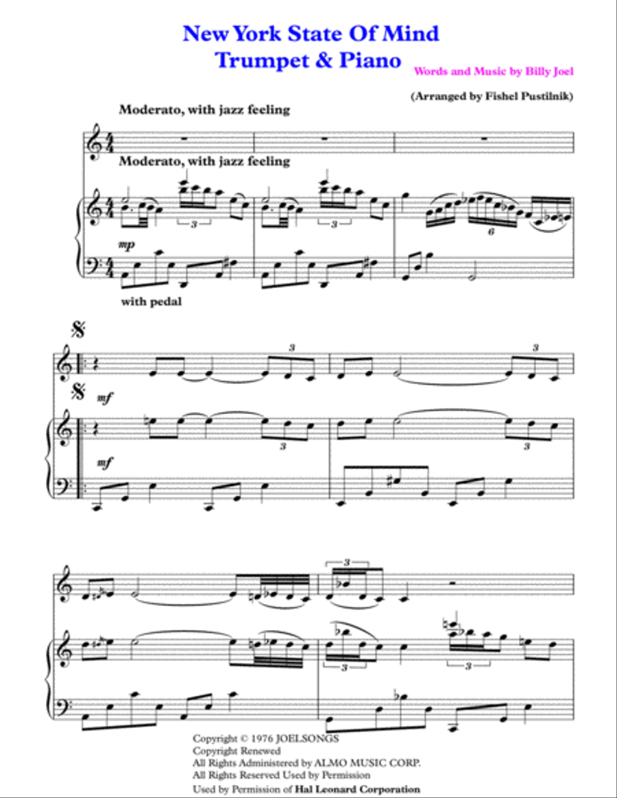 New York State Of Mind Trumpet Solo scores gallery preview page 2