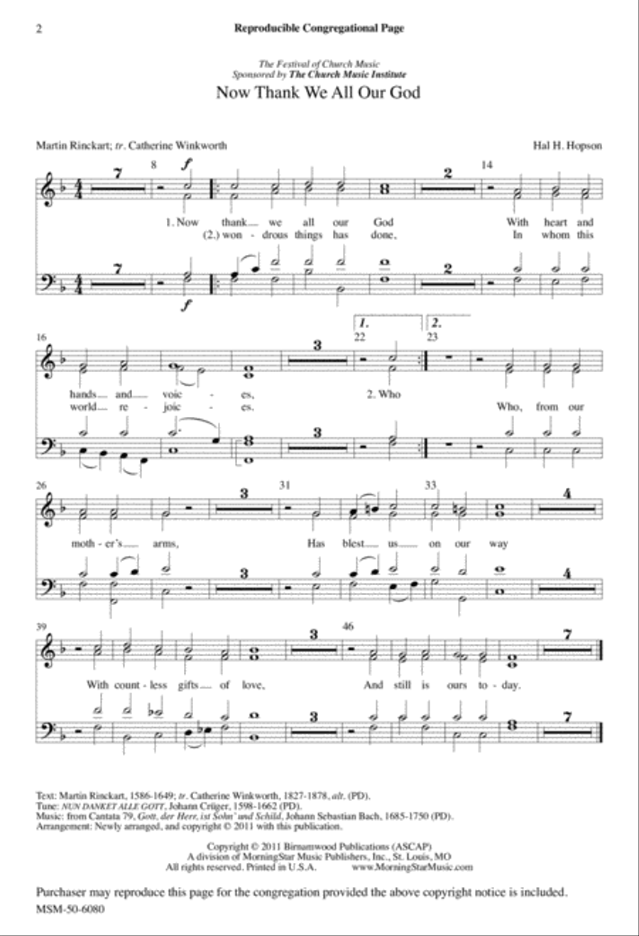 Now Thank We All Our God Now Thank We All Our God 4-Part scores gallery preview page 2
