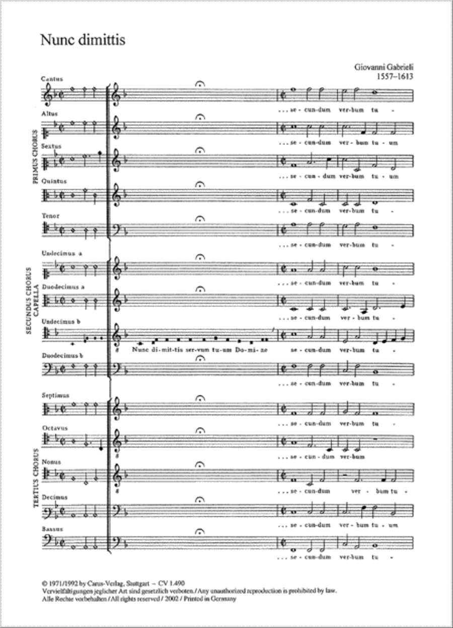Nunc dimittis servum 4-Part scores gallery preview page 1