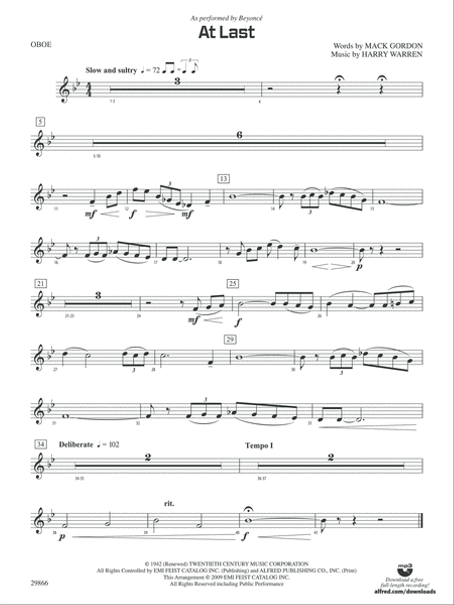 At Last: Oboe At Last: Oboe Concert Band scores gallery preview page 1