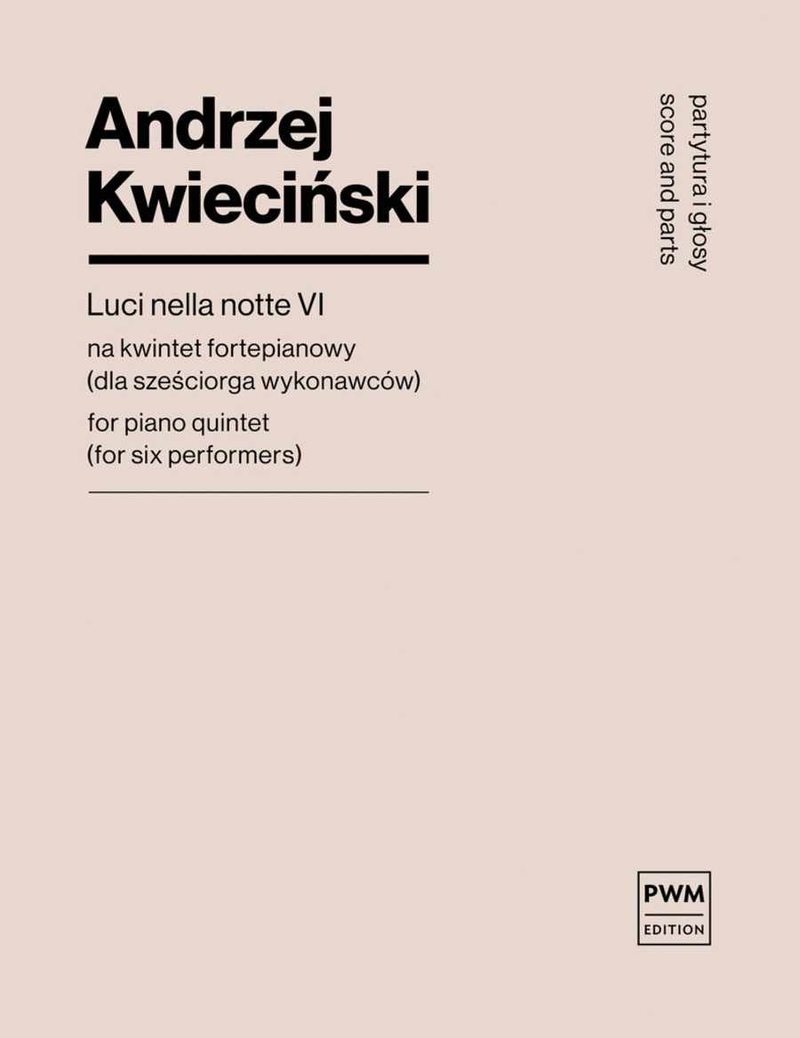 Luci nella notte VI for piano quintet Piano Quintet scores gallery preview page 1