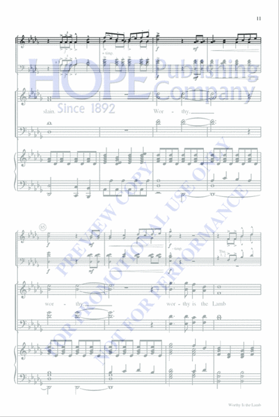 Worthy Is the Lamb Worthy Is the Lamb 4-Part scores gallery preview page 11