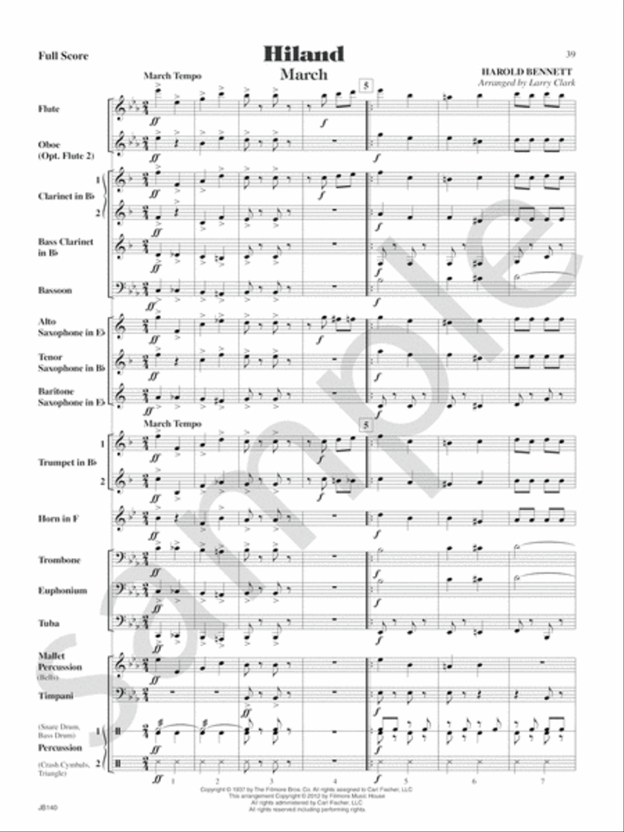 The New Bennett Band Book Concert Band scores gallery preview page 12