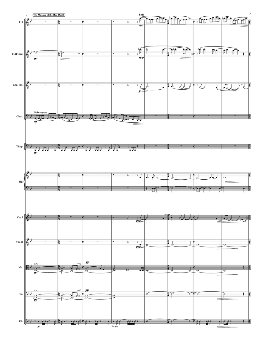 Seven Tales of Edgar Allan Poe for Viola and Orchestra by Kelly Joe Richardson Full Orchestra scores gallery preview page 3