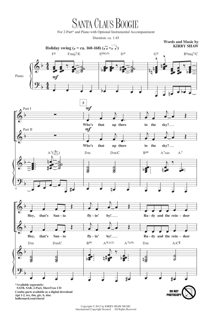 Santa Claus Boogie 2-Part scores gallery preview page 1