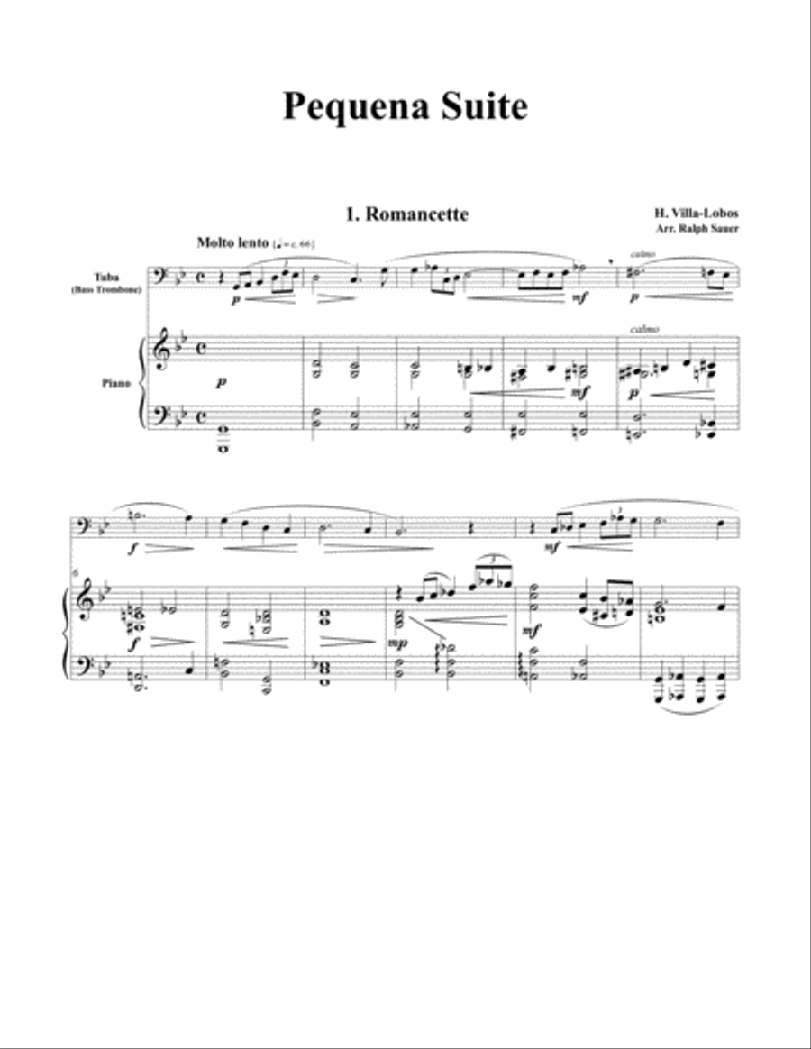 Pequena Suite for Tuba or Bass Trombone and Piano Bass Trombone scores gallery preview page 9