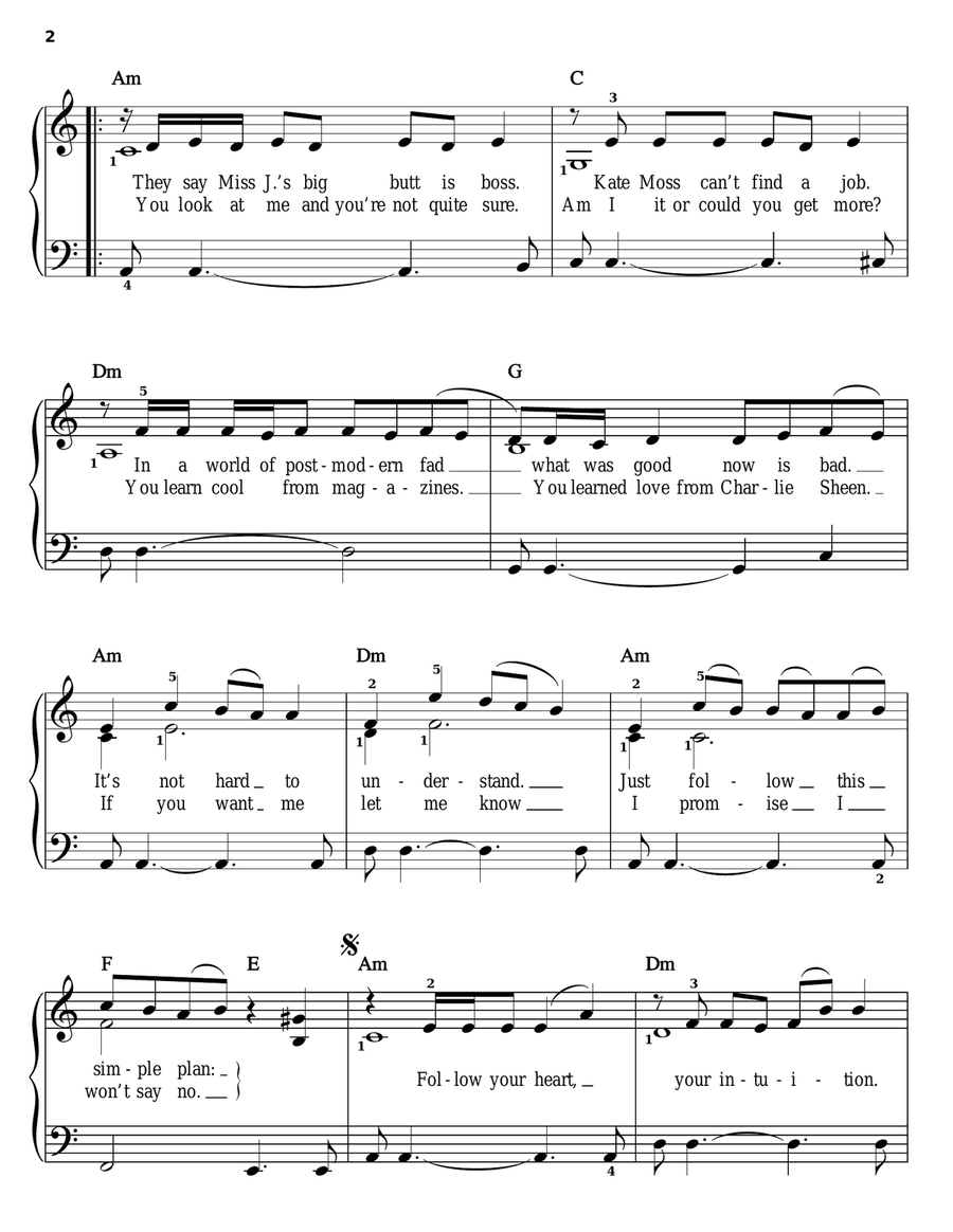 Intuition Intuition Easy Piano scores gallery preview page 2