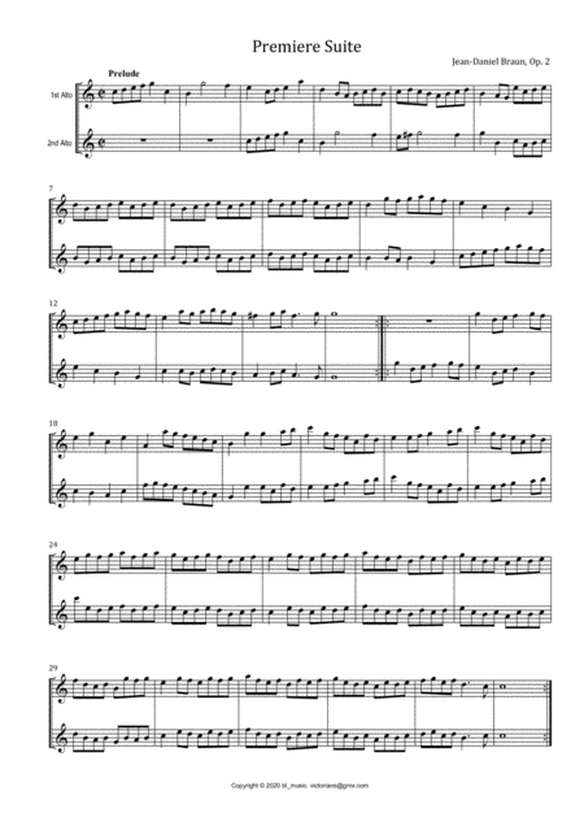 JD Braun, Six Suites op.2 for 2 Treble Recorders, score