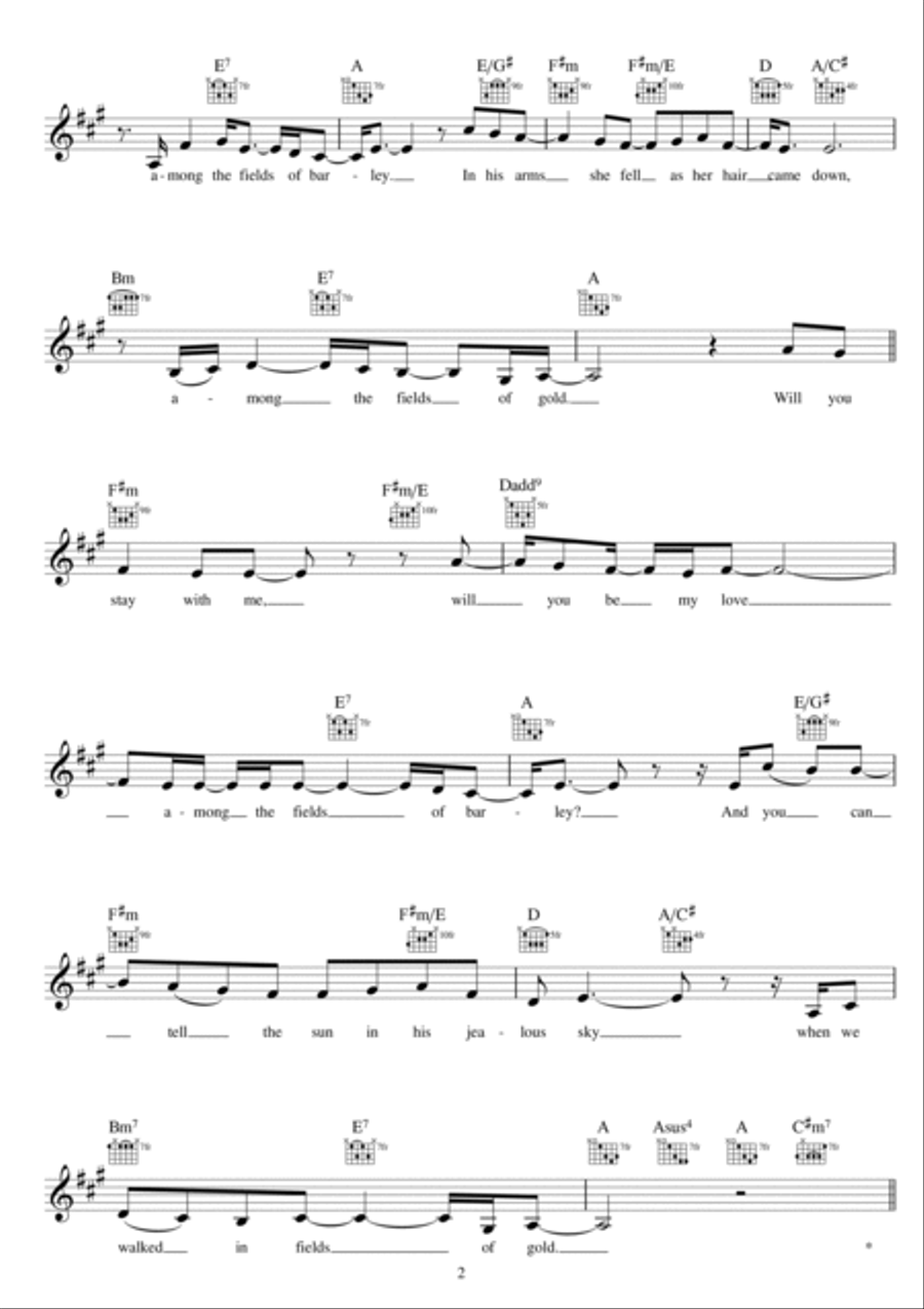 Fields Of Gold Piano scores gallery preview page 2