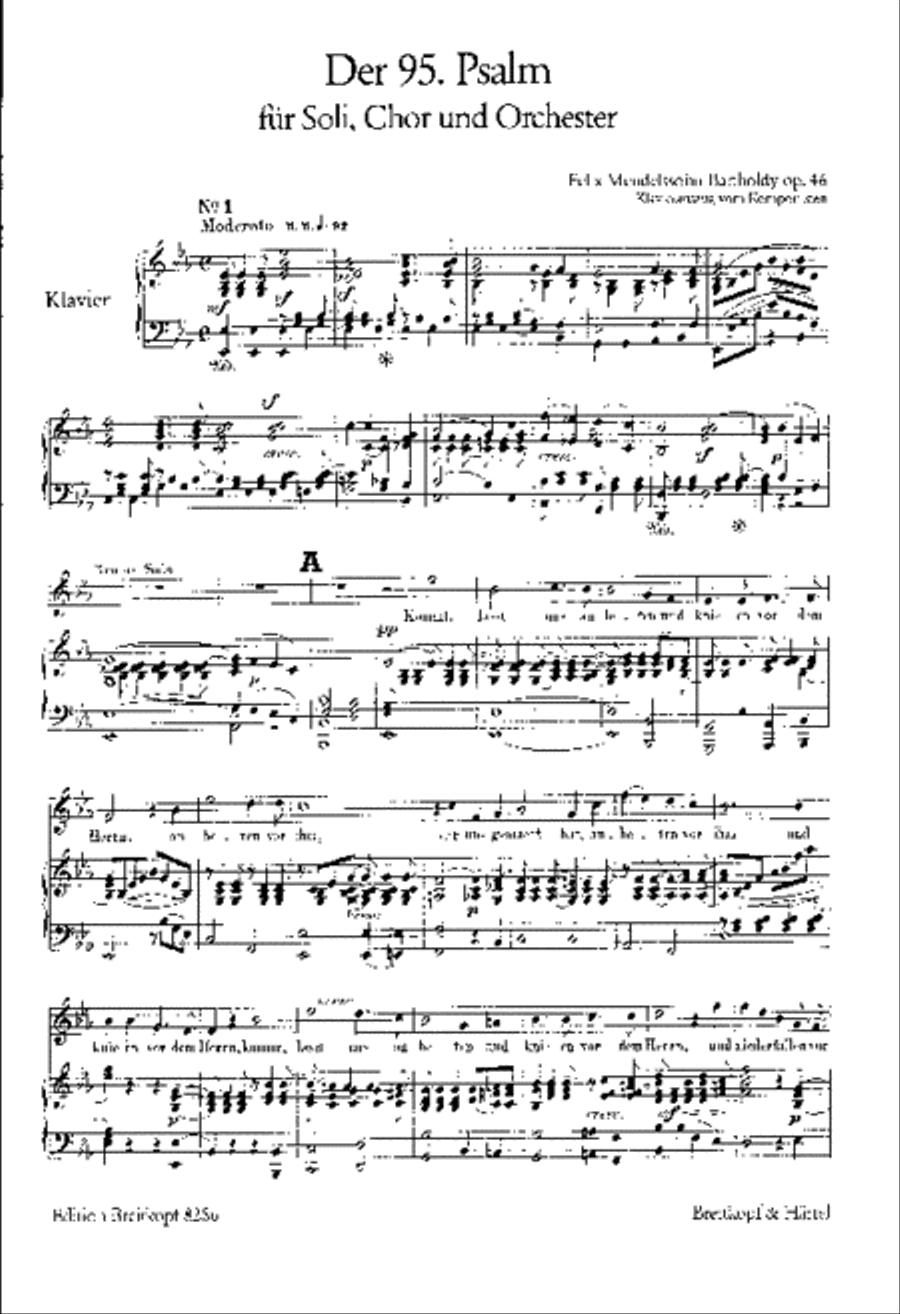 Psalm 95 Op. 46 MWV A 16 “Kommt, lasst uns anbeten” 4-Part scores gallery preview page 2