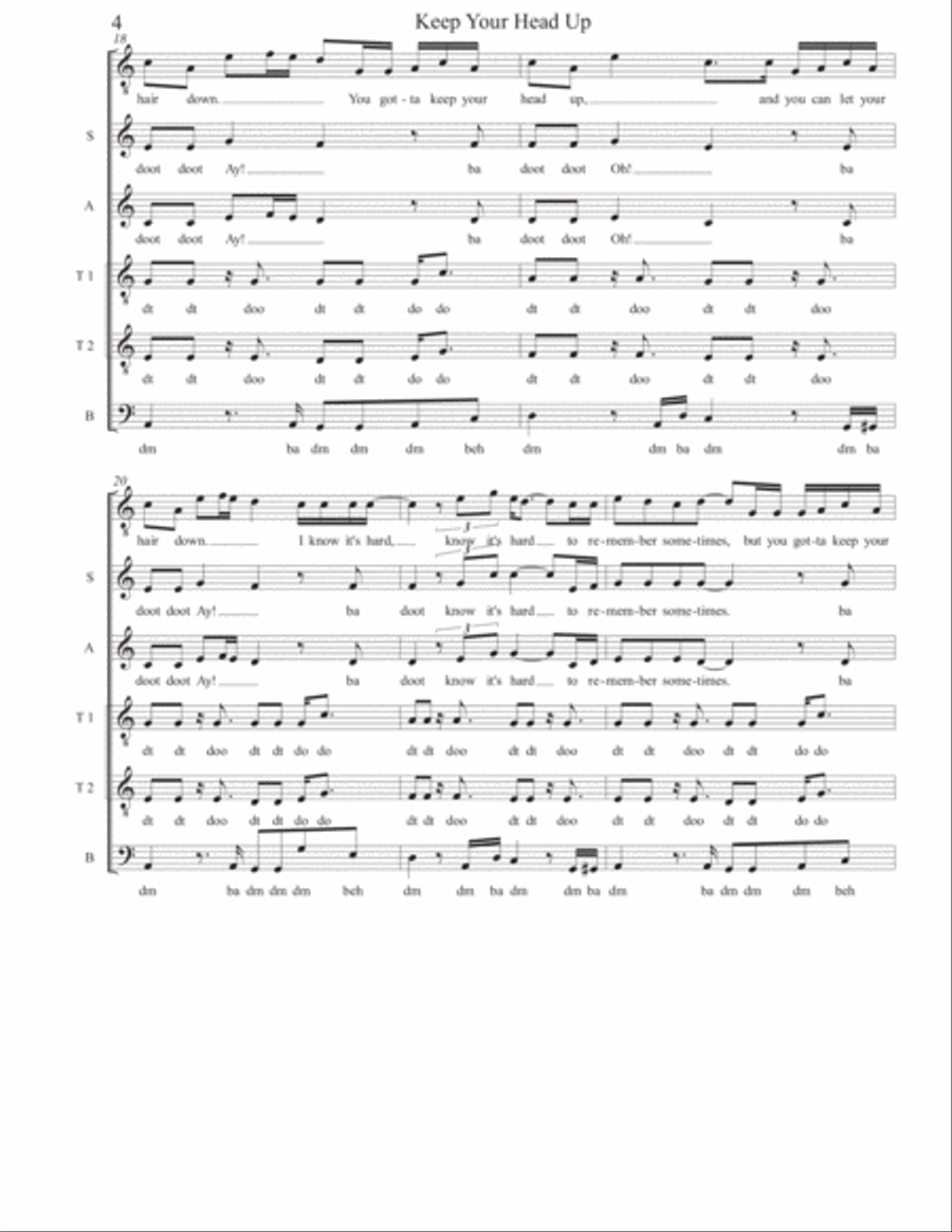 Keep Your Head Up Keep Your Head Up 4-Part scores gallery preview page 4