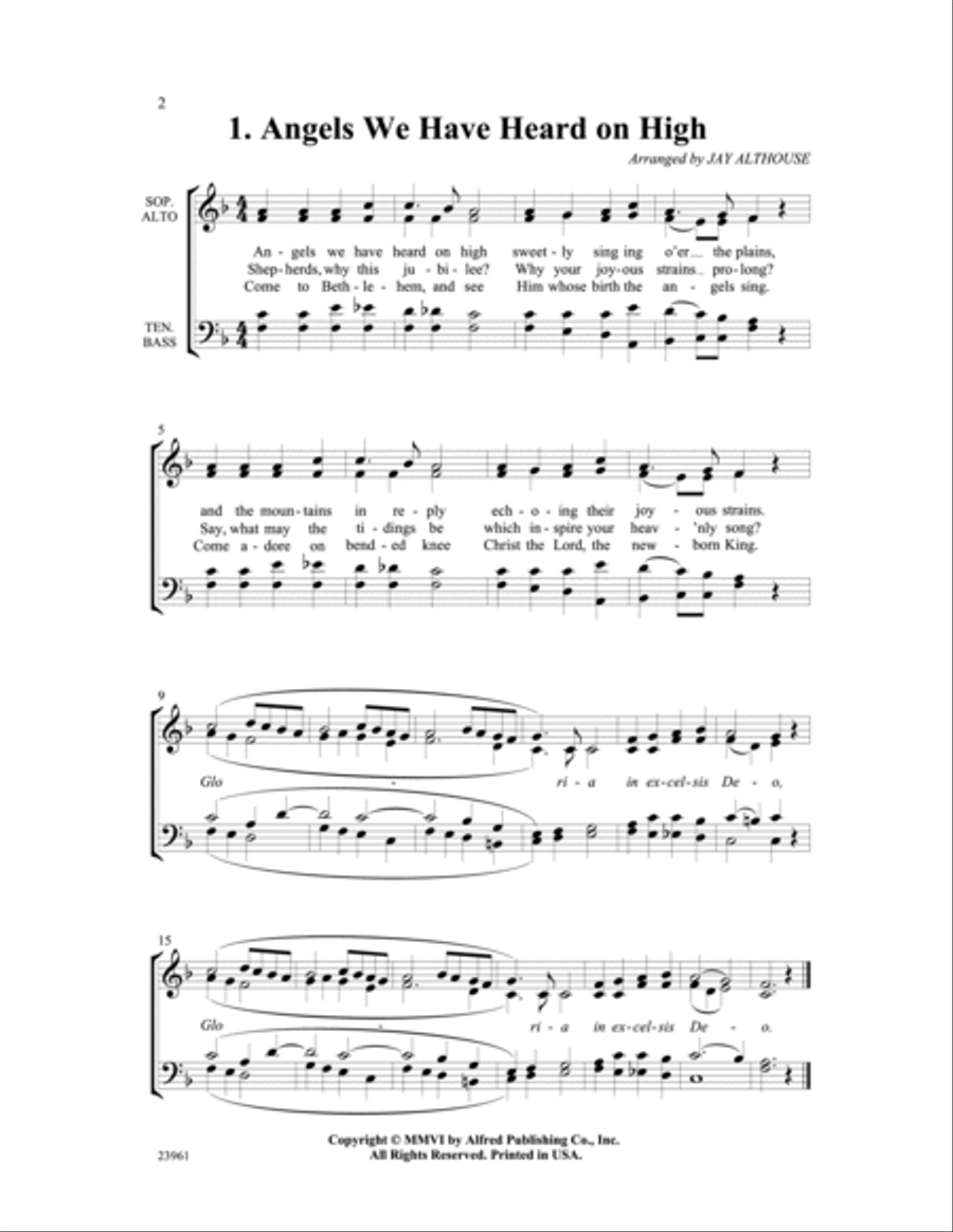 Joy: A Carol Collection (Twenty A Cappella Christmas Favorites) 4-Part scores gallery preview page 2