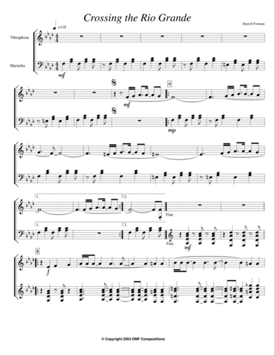 Crossing the Rio Grande Crossing the Rio Grande Percussion scores gallery preview page 2