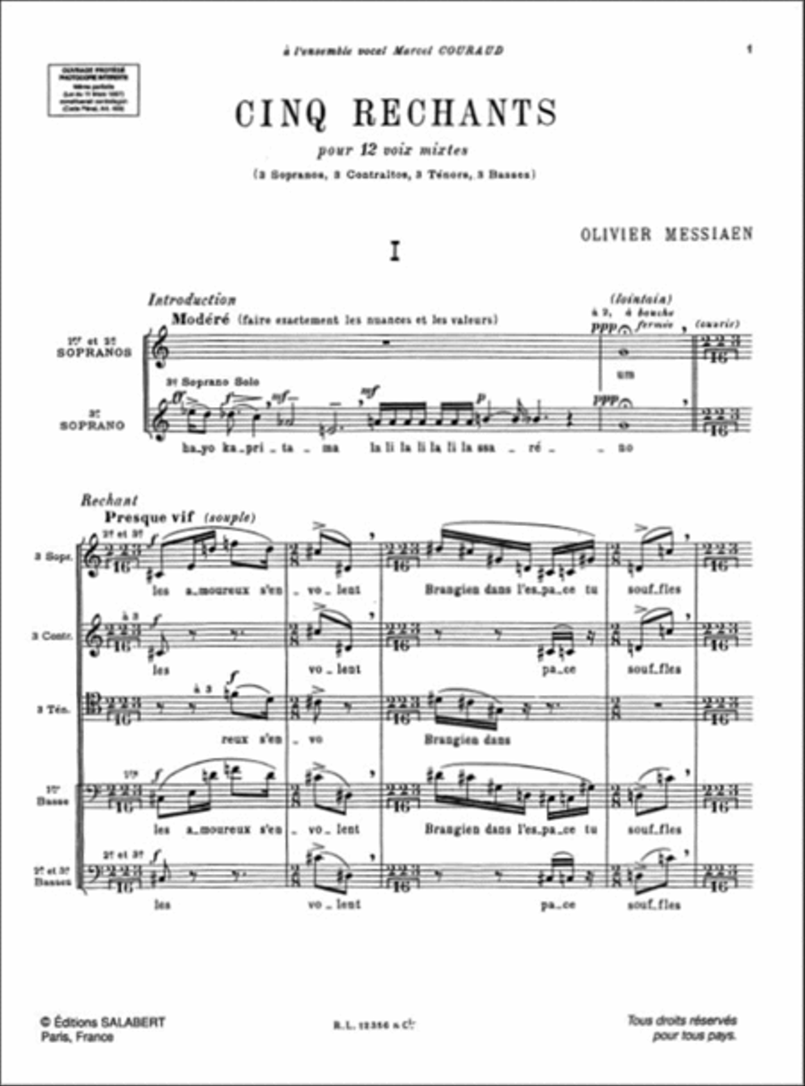 5 Rechants Choeur (12Vx-Mx) A Cappella A Cappella scores gallery preview page 2