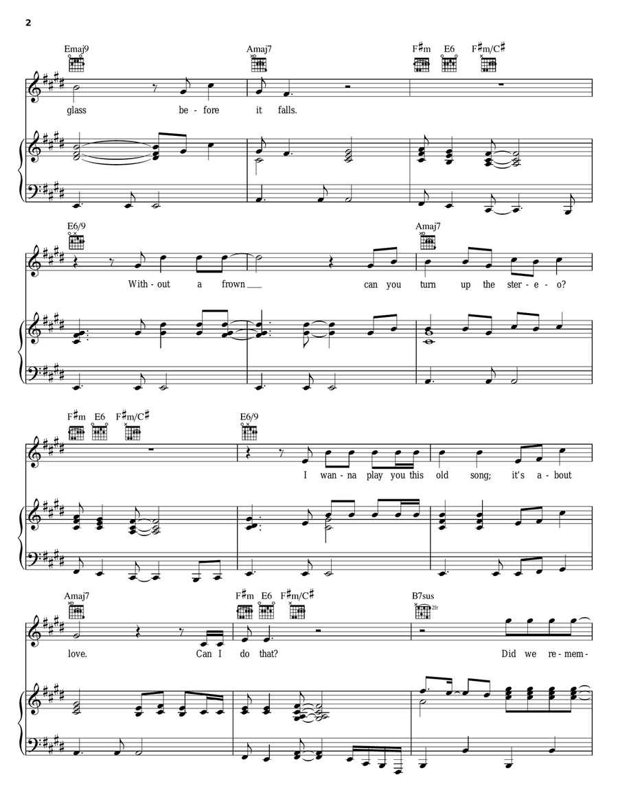 Reflection Piano, Vocal, Guitar scores gallery preview page 2