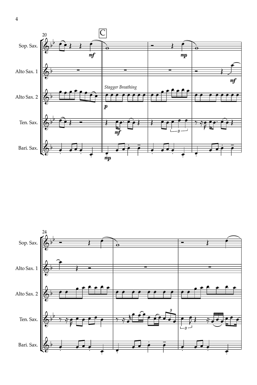 Why D'you Only Call Me When You're High? Saxophone Quintet scores gallery preview page 5