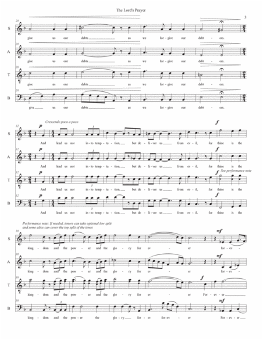 The Lord's Prayer 4-Part scores gallery preview page 3