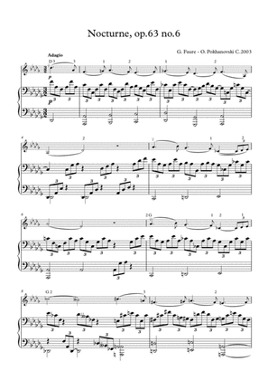 Faure-Pokhanovski Nocturne in D-flat arranged for violin and piano