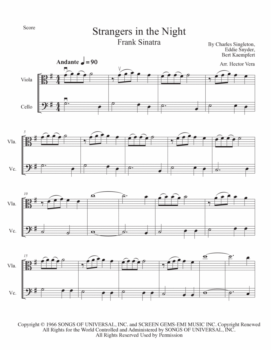 Strangers In The Night Strangers In The Night String Duet scores gallery preview page 1