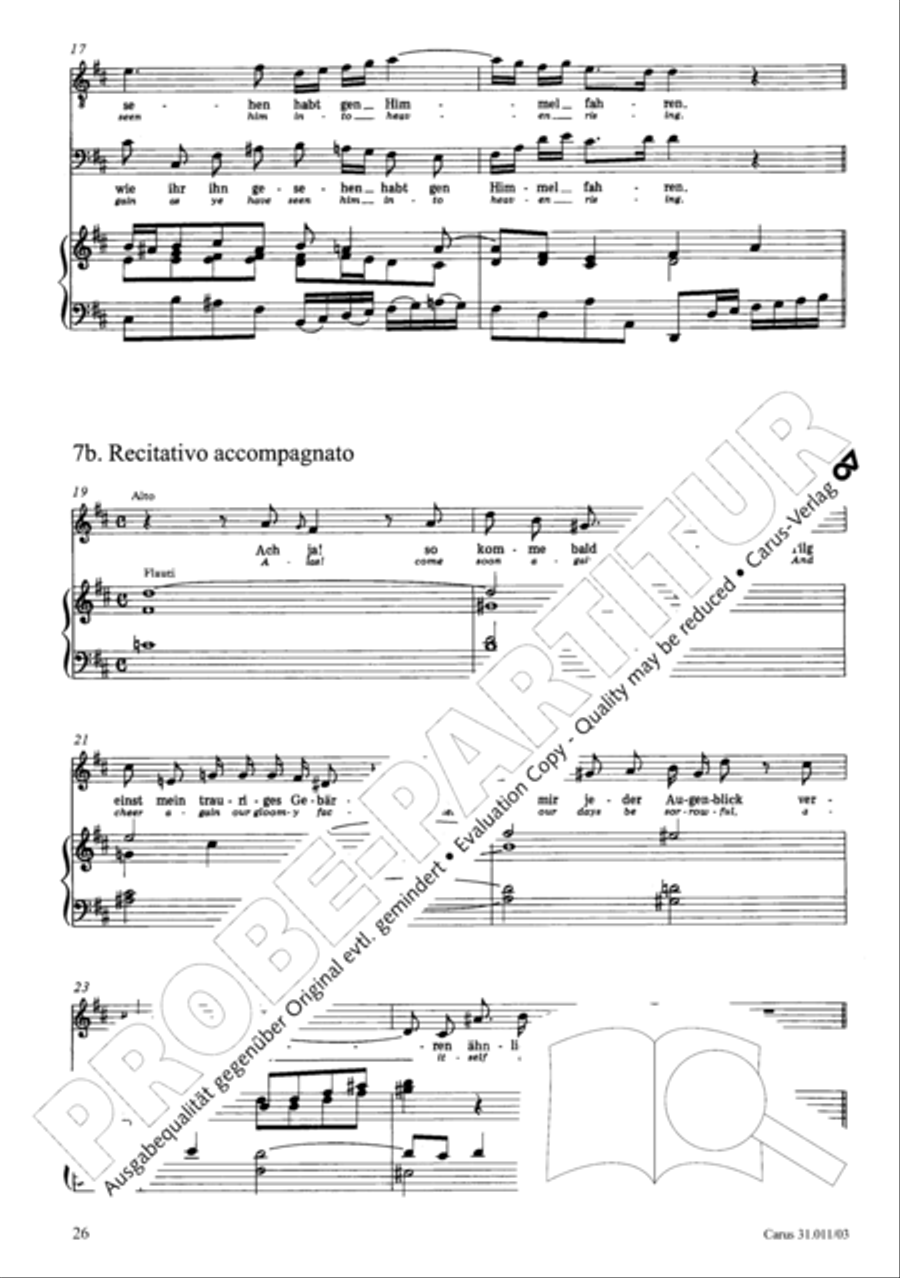 Lobet Gott in seinen Reichen (Himmelfahrtsoratorium) 4-Part scores gallery preview page 27