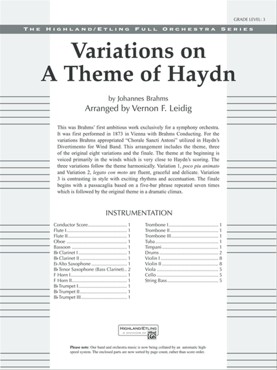 Variations on a Theme of Haydn