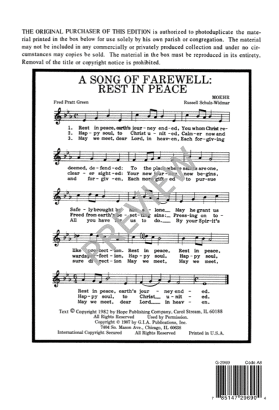 A Song of Farewell: Rest in Peace 4-Part scores gallery preview page 9