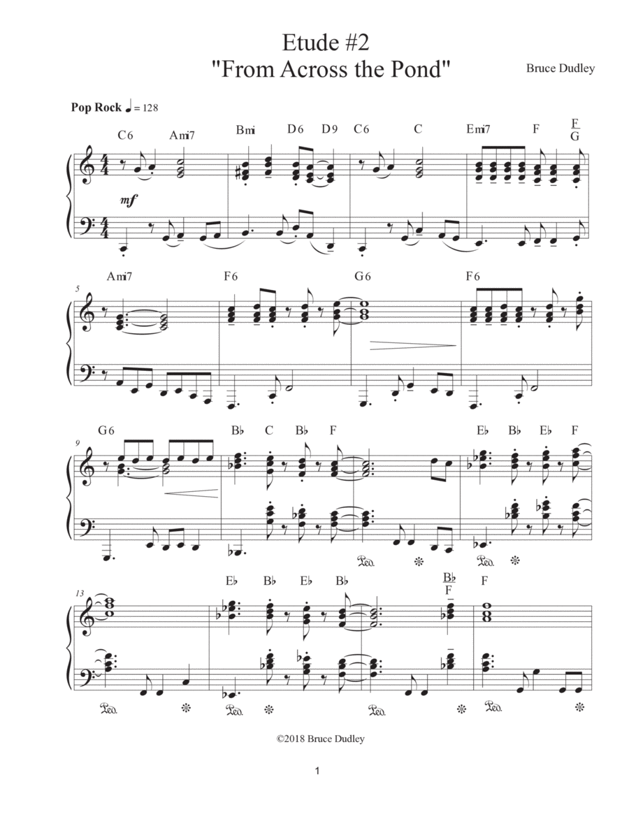 From Across the Pond - Etude #2 Piano Method scores gallery preview page 1