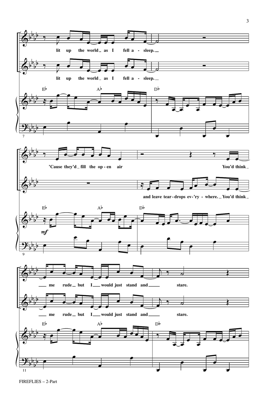 Fireflies (arr. Mark Brymer) 2-Part scores gallery preview page 2