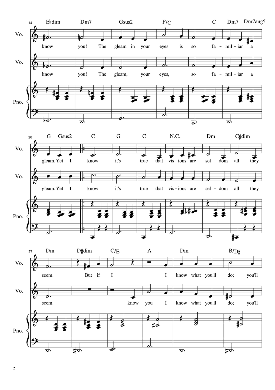Once Upon A Dream Vocal Duet scores gallery preview page 2
