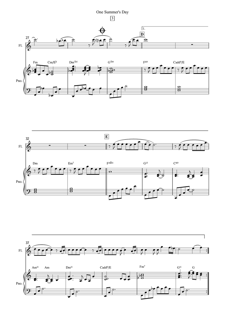 One Summer's Day Small Ensemble scores gallery preview page 3