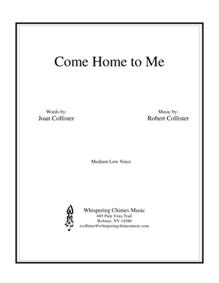 Book cover for Come Home to Me (medium low voice)