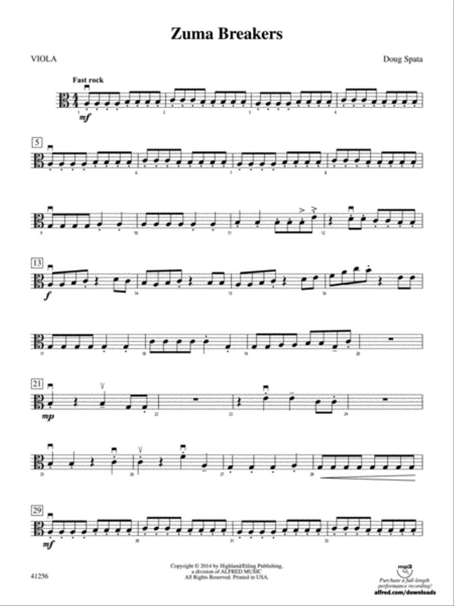 Zuma Breakers: Viola String Orchestra scores gallery preview page 1