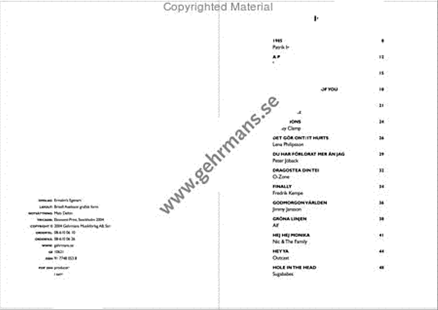 Pop 2004 Piano, Vocal, Guitar scores gallery preview page 2