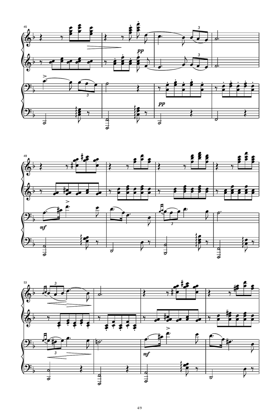 Serenade - Franz Schubert Piano Duet scores gallery preview page 4