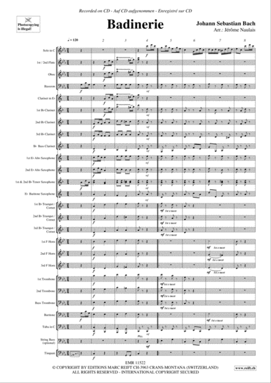 Badinerie Concert Band scores gallery preview page 4
