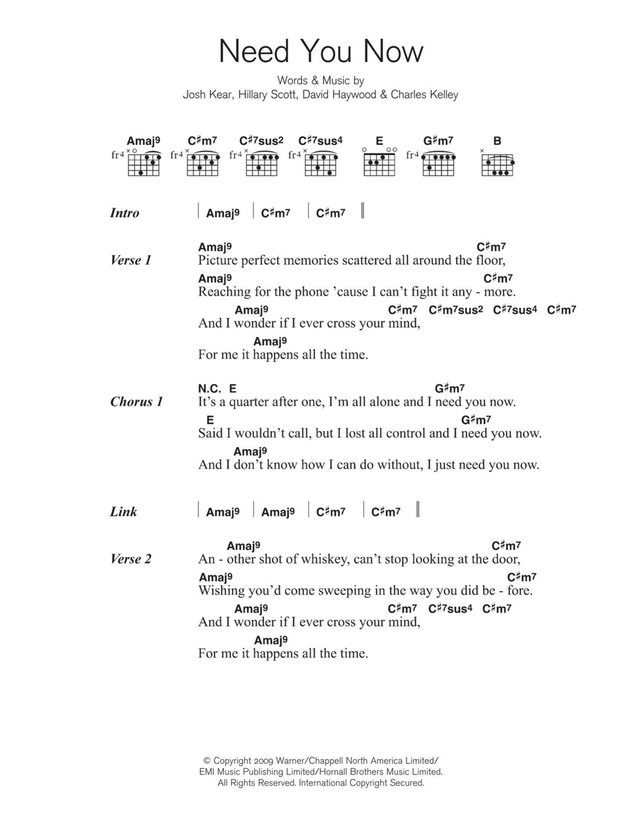 Need You Now Need You Now Acoustic Guitar scores gallery preview page 1