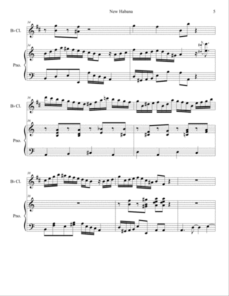 New Habana for Piano and Clarinet Clarinet Solo scores gallery preview page 5
