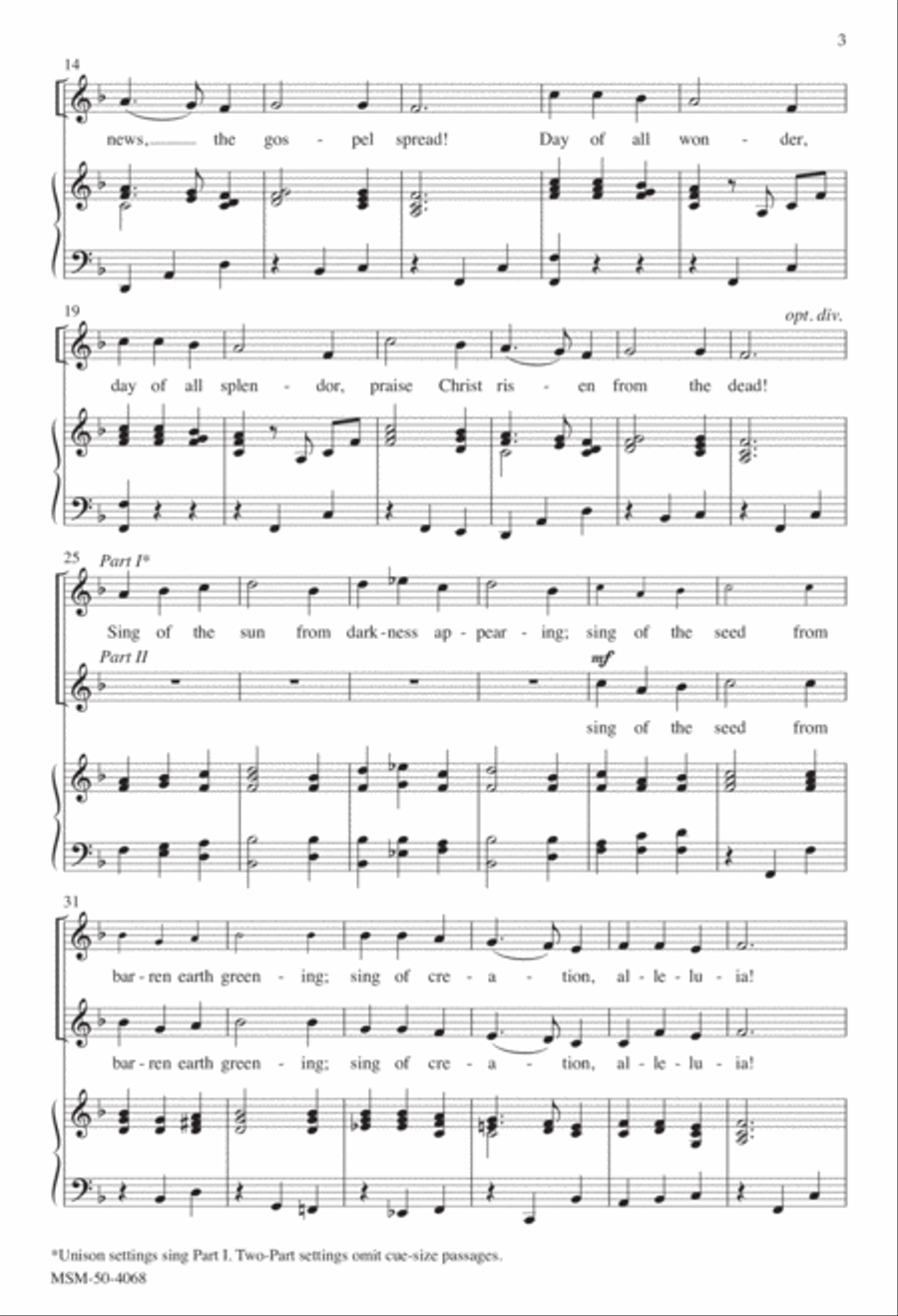 Day of Delight and Beauty Unbounded Unison Choir scores gallery preview page 2