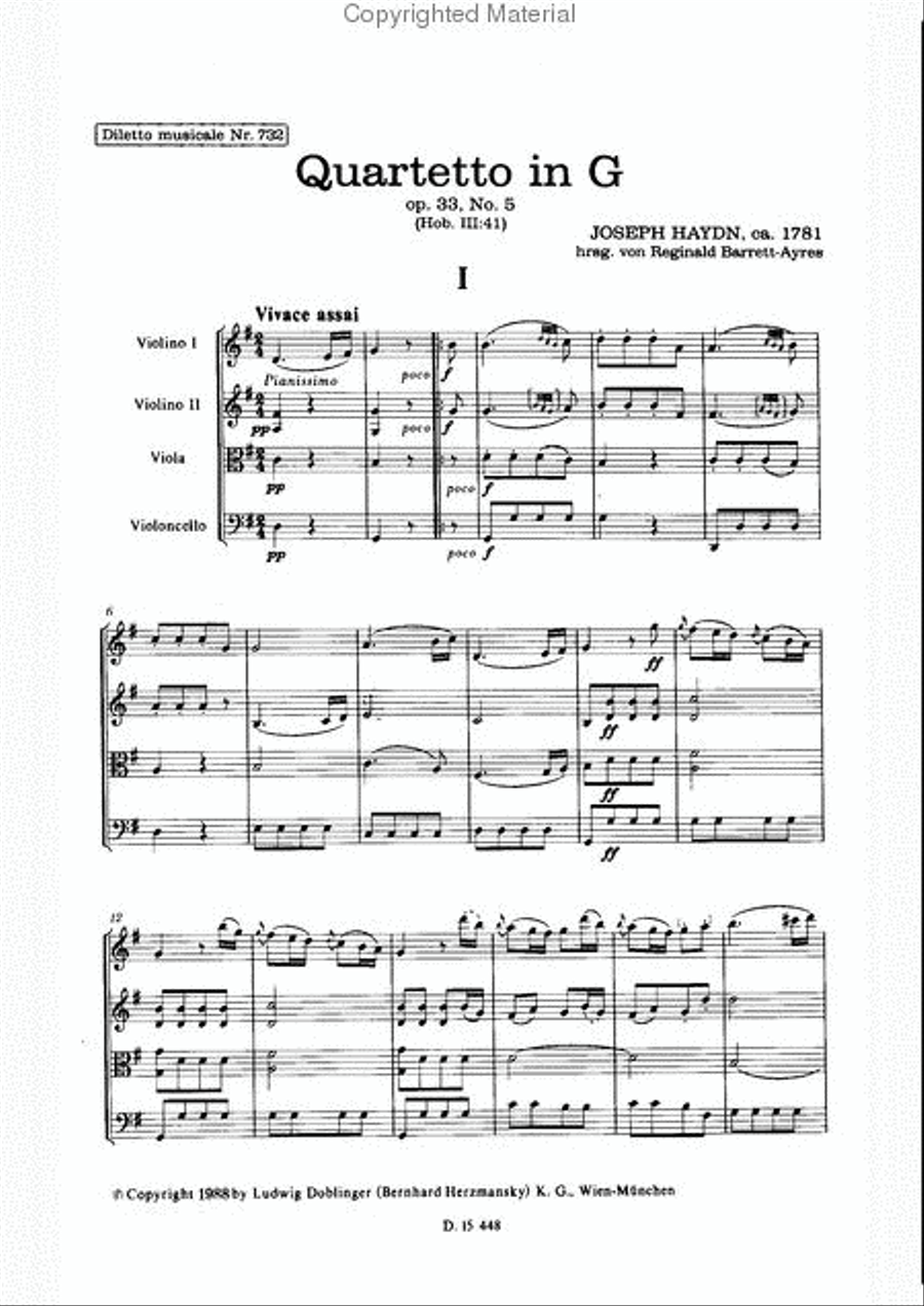 Streichquartett G-Dur op. 33 / 5 String Quartet scores gallery preview page 2